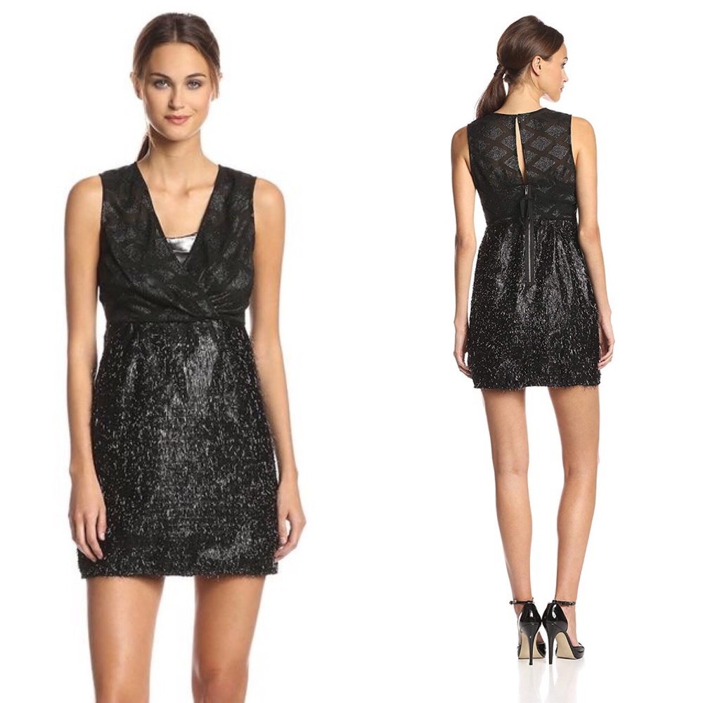 Tracy Reese Black Textured Mini Dress